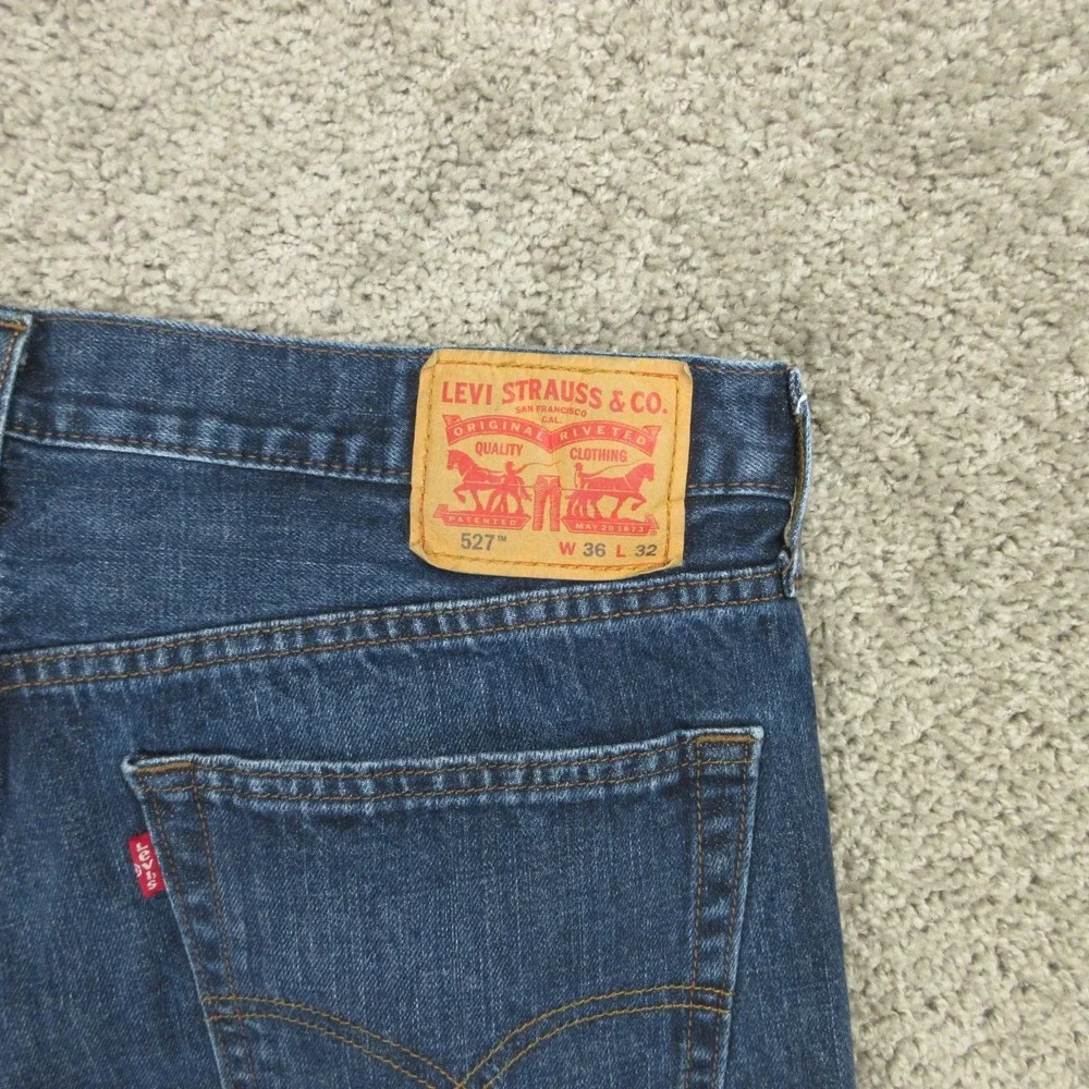 Levis Jeans Mens 36x32 Blue 527 Slim Bootcut Western Cowboy Rodeo Denim Pants